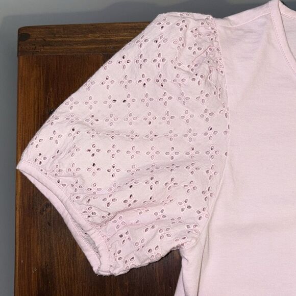 Talbots Cotton Eyelet Short Sleeve Top Size S - Picture 4 of 10